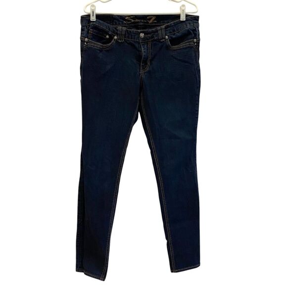Seven7 Denim - SEVEN 7 Women's Size 12 Denim Dark Blue Wash Bootcut Jeans Southwestern Style